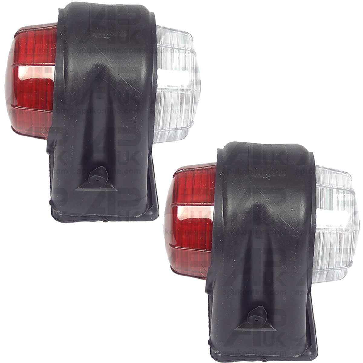 PAIR Side Front Rear Combo Rubber Marker Lights Lamps 12V Trailer Truck Lorry