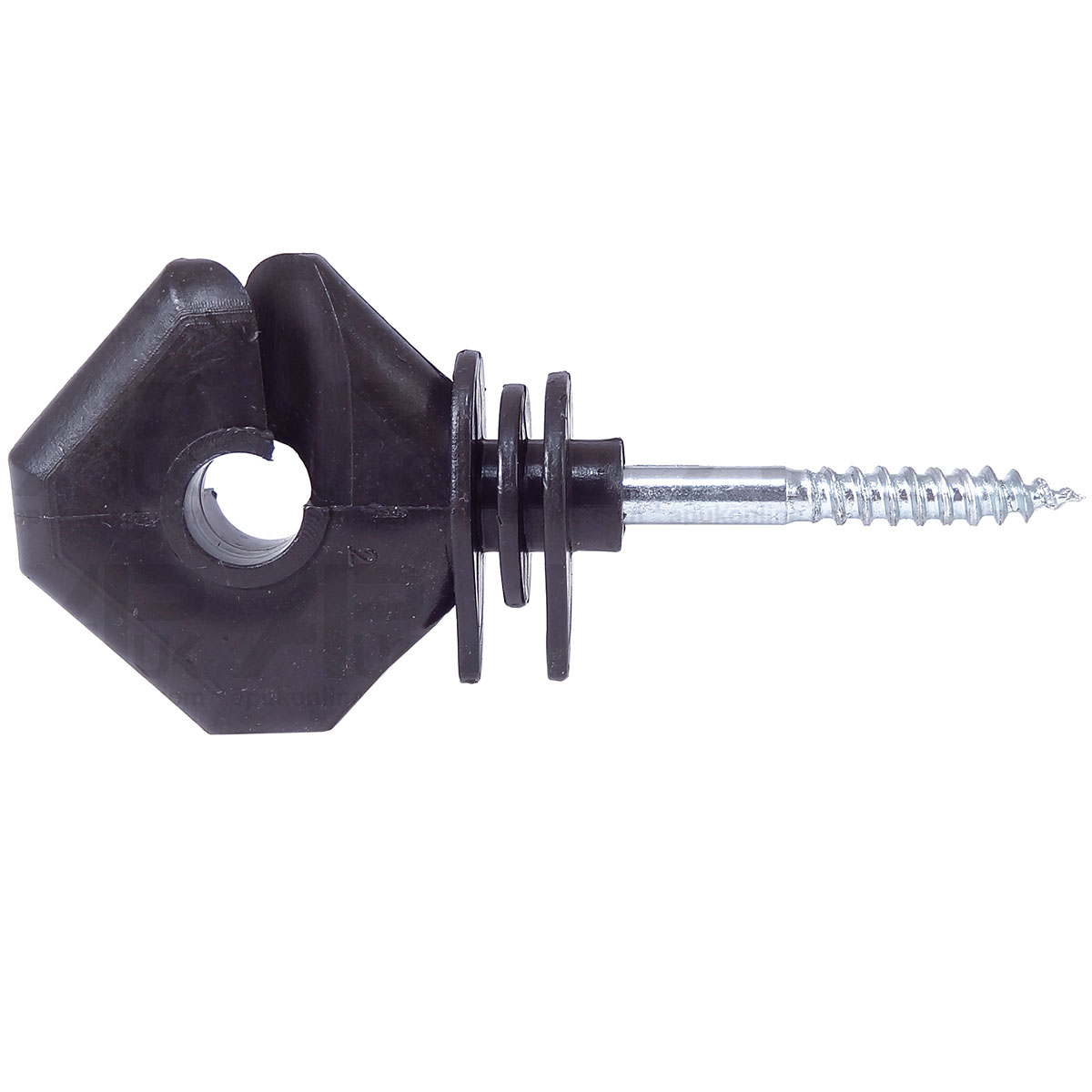 100 x Diamond Black Screw Ring Insulators Electric Fence Post Wire Rope Fencing