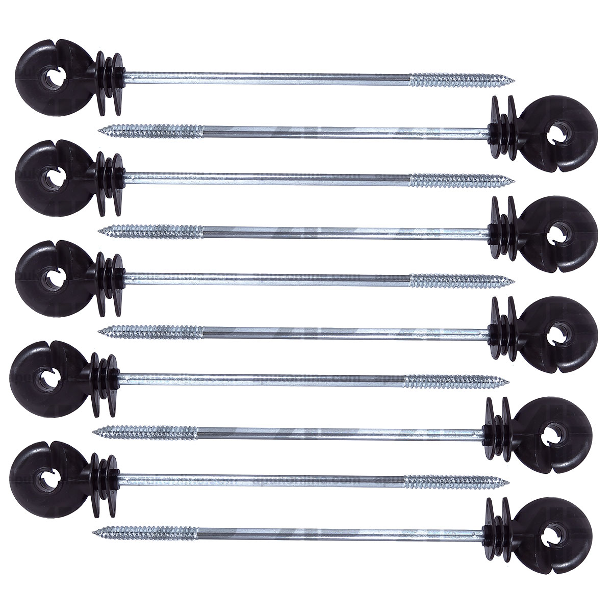 10 x Long Distance Ring Screw Insulators Electric Fence Poly wire Rope Offset