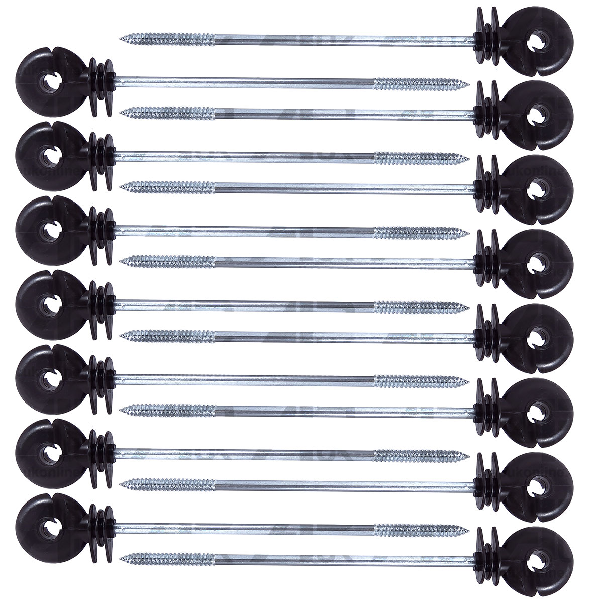 15 x Long Distance Ring Screw Insulators Electric Fence Poly wire Rope Offset