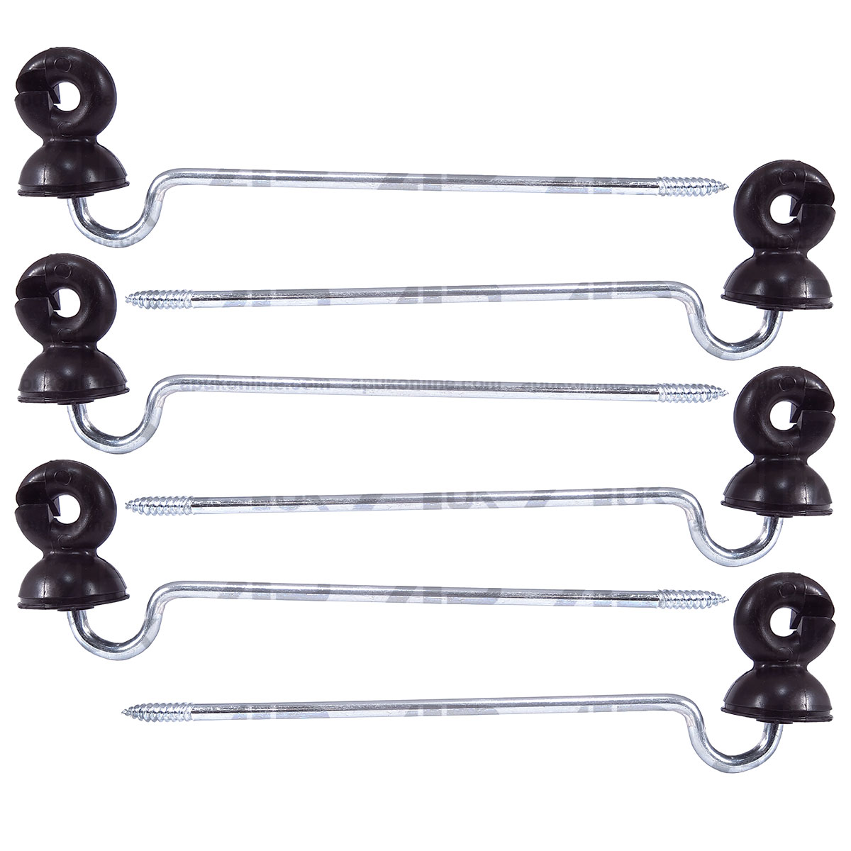 6x Offset Long Distance Ring Screw Insulators Electric Fence Poly wire Rope