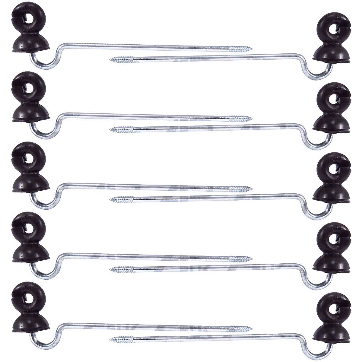 10 x Offset Long Distance Ring Screw Insulators Electric Fence Poly wire Rope