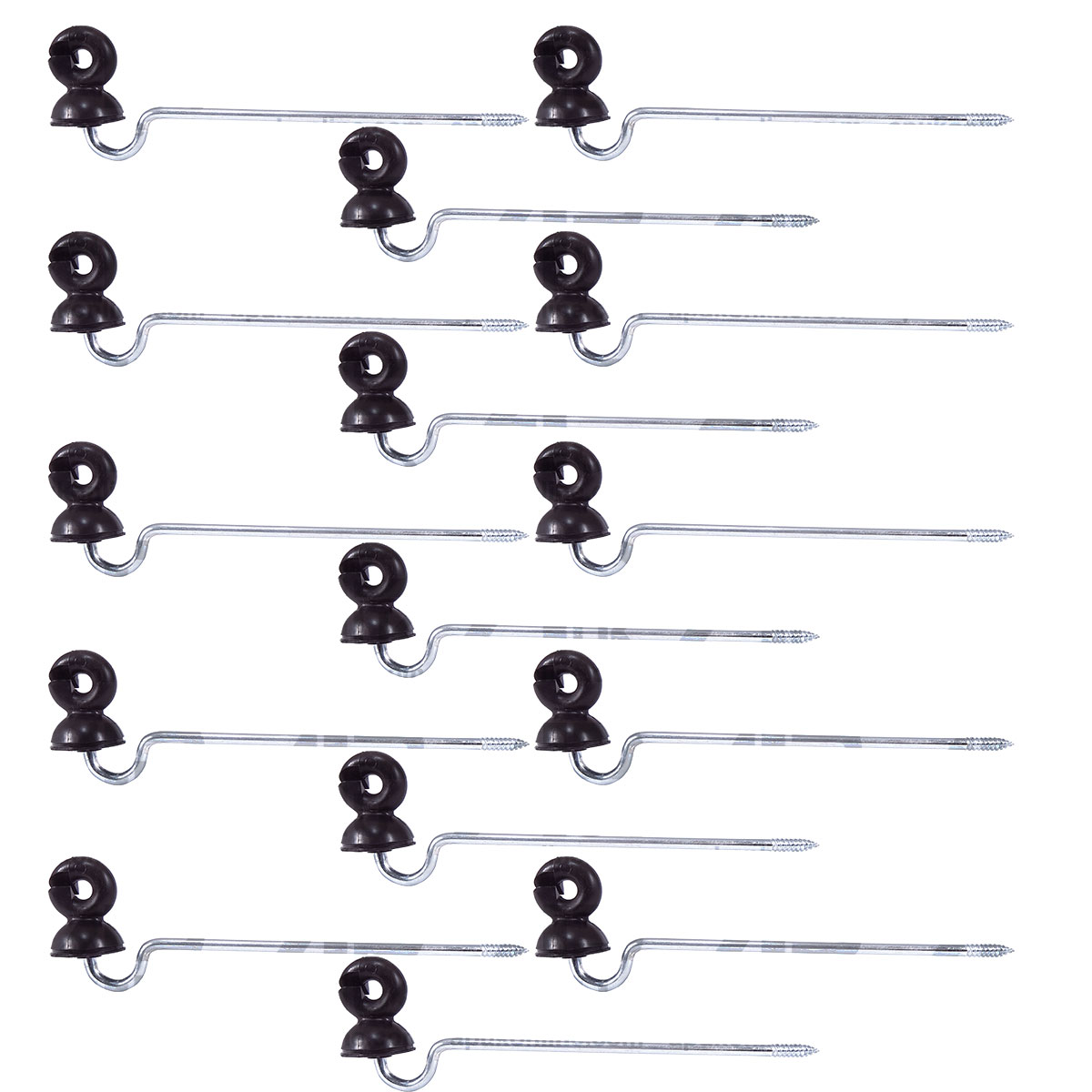 15 x Offset Long Distance Ring Screw Insulators Electric Fence Poly wire Rope