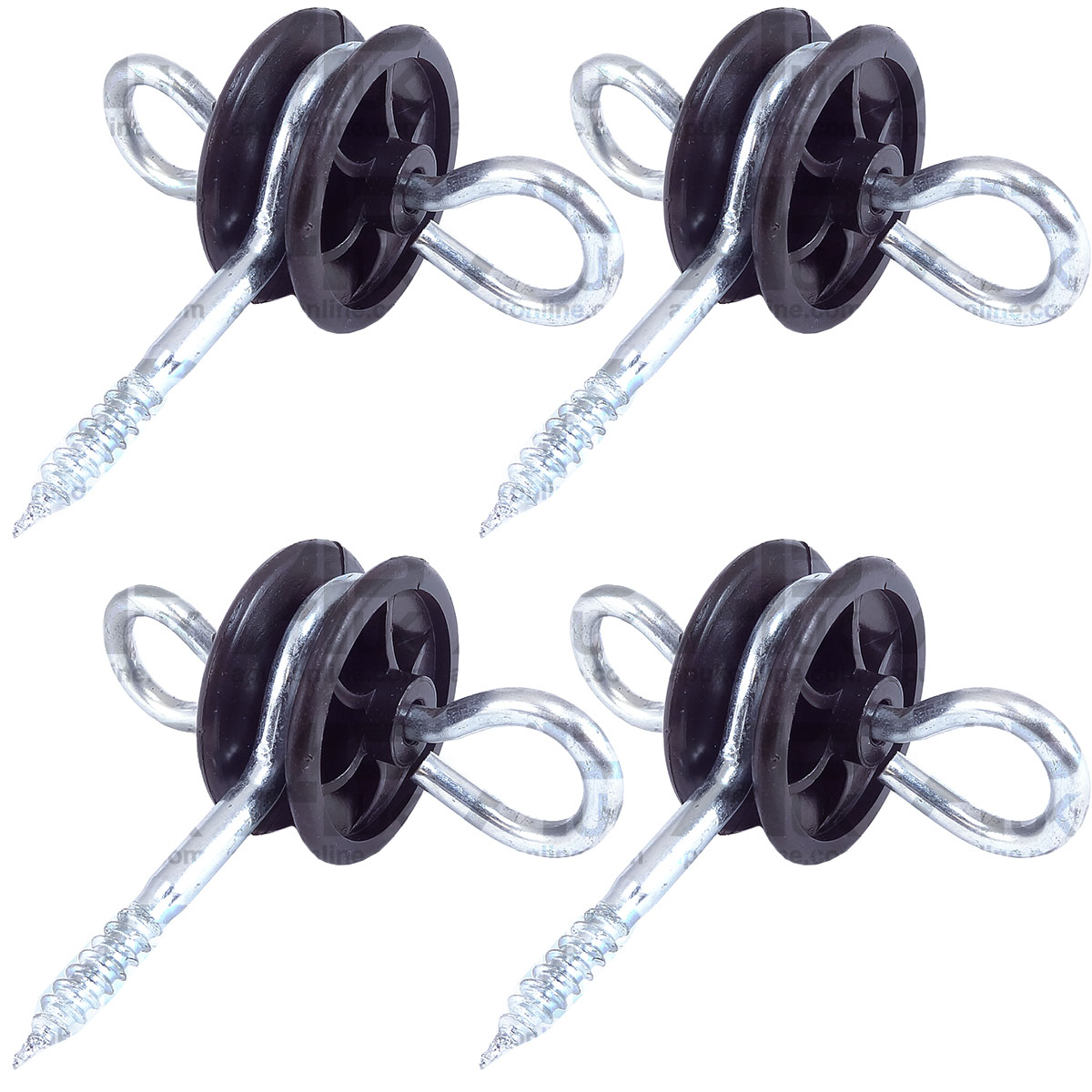 4x Electric Fence Gate Handle Insulators Anchors Tape Screw Poly Rope Fencing