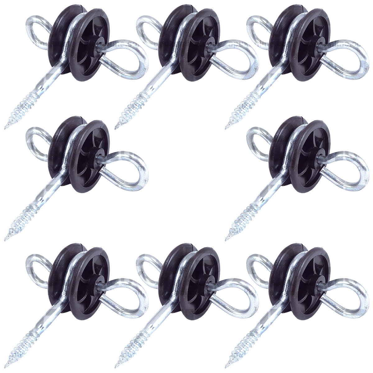8x Electric Fence Gate Handle Insulators Anchors Tape Screw Poly Rope Fencing