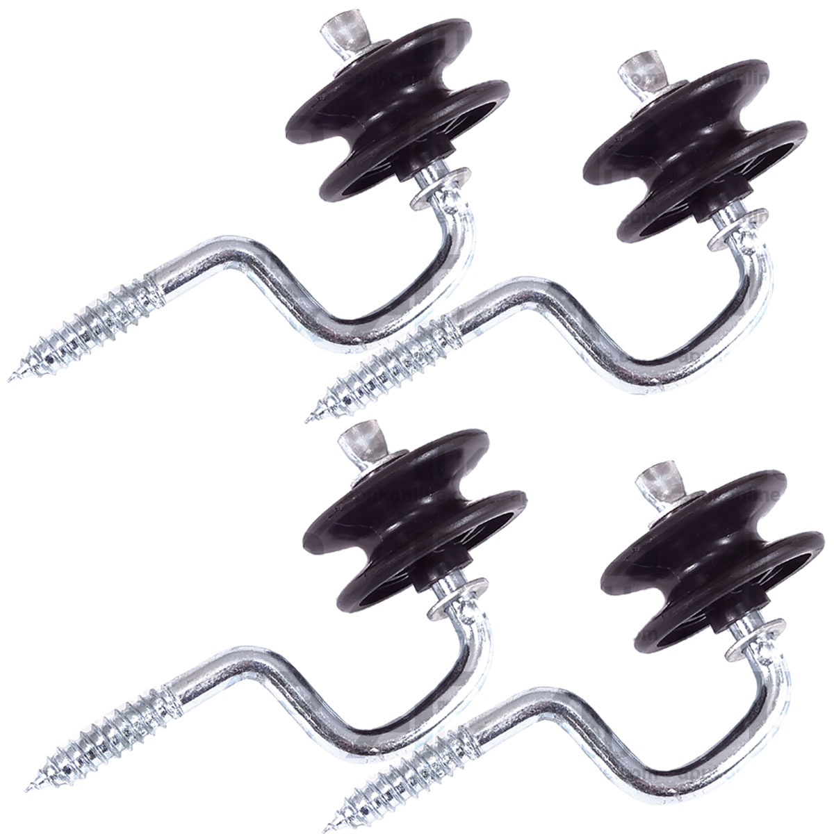 4x  Electric Fence Roller corner Insulators Screw Poly wire Rope Fencing end