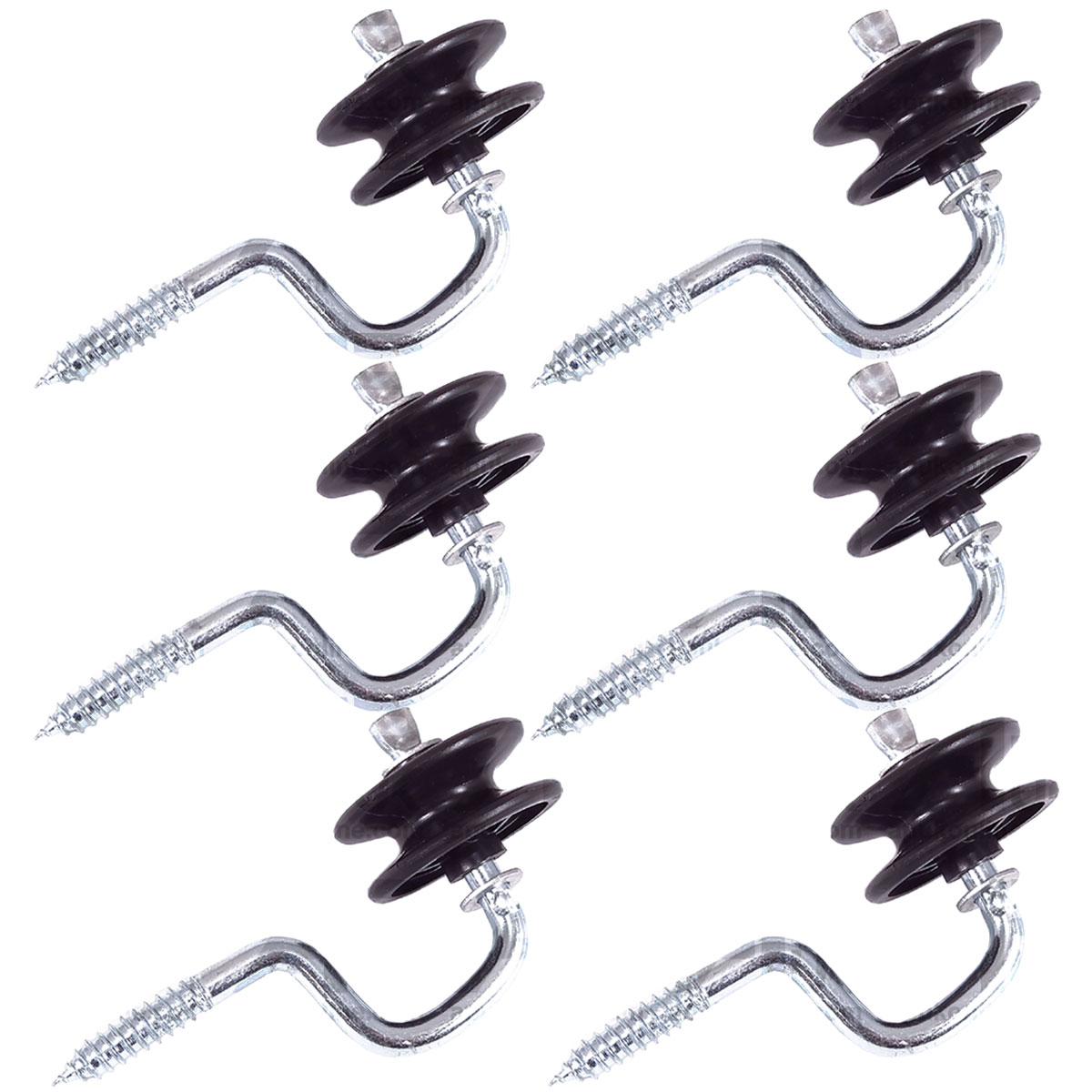 6x  Electric Fence Roller corner Insulators Screw Poly wire Rope Fencing end