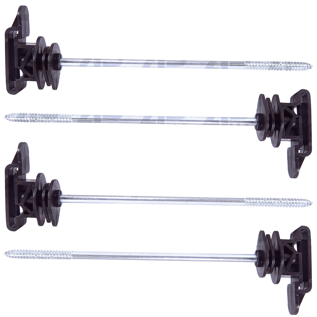 4x Electric Fence Long Screw Poly Tape Ribbon Insulators 20mm 40mm Off set Rope