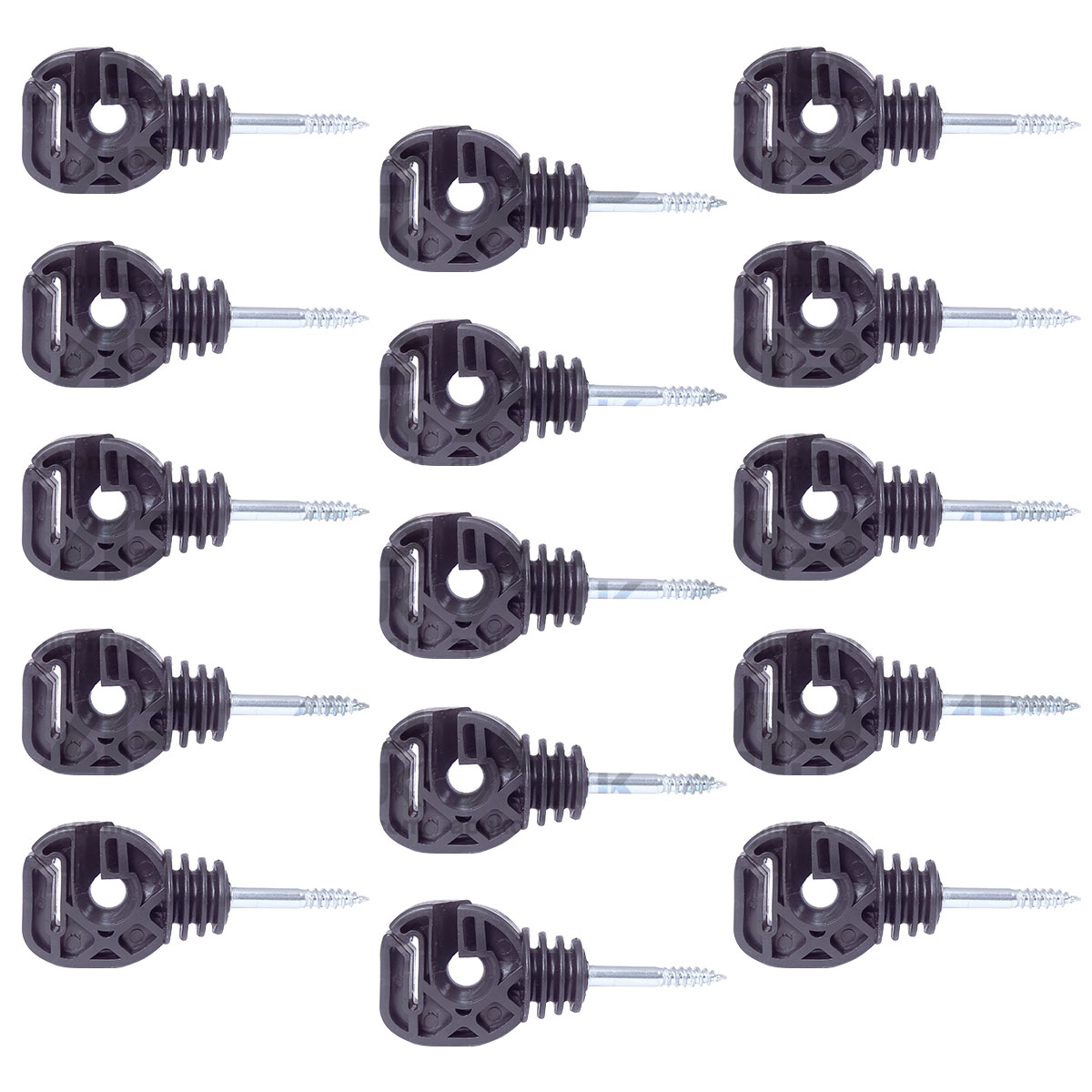 15 x  Electric Fence Screw Multi Purpose Insulators Ring 20 Tape Wire Rope Poly