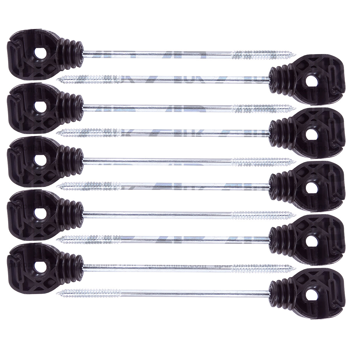 10 x Electric Fence Long Multi Purpose Screw Insulators Ring Tape Wire Rope Poly