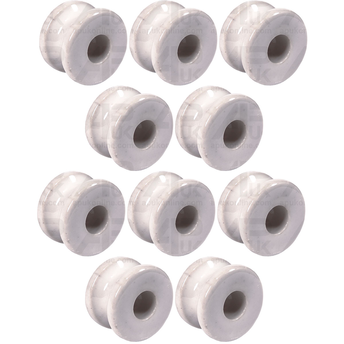 10 Small Porcelain Donut Insulators Ring Electric Fence Poly Wire Rope Doughnut