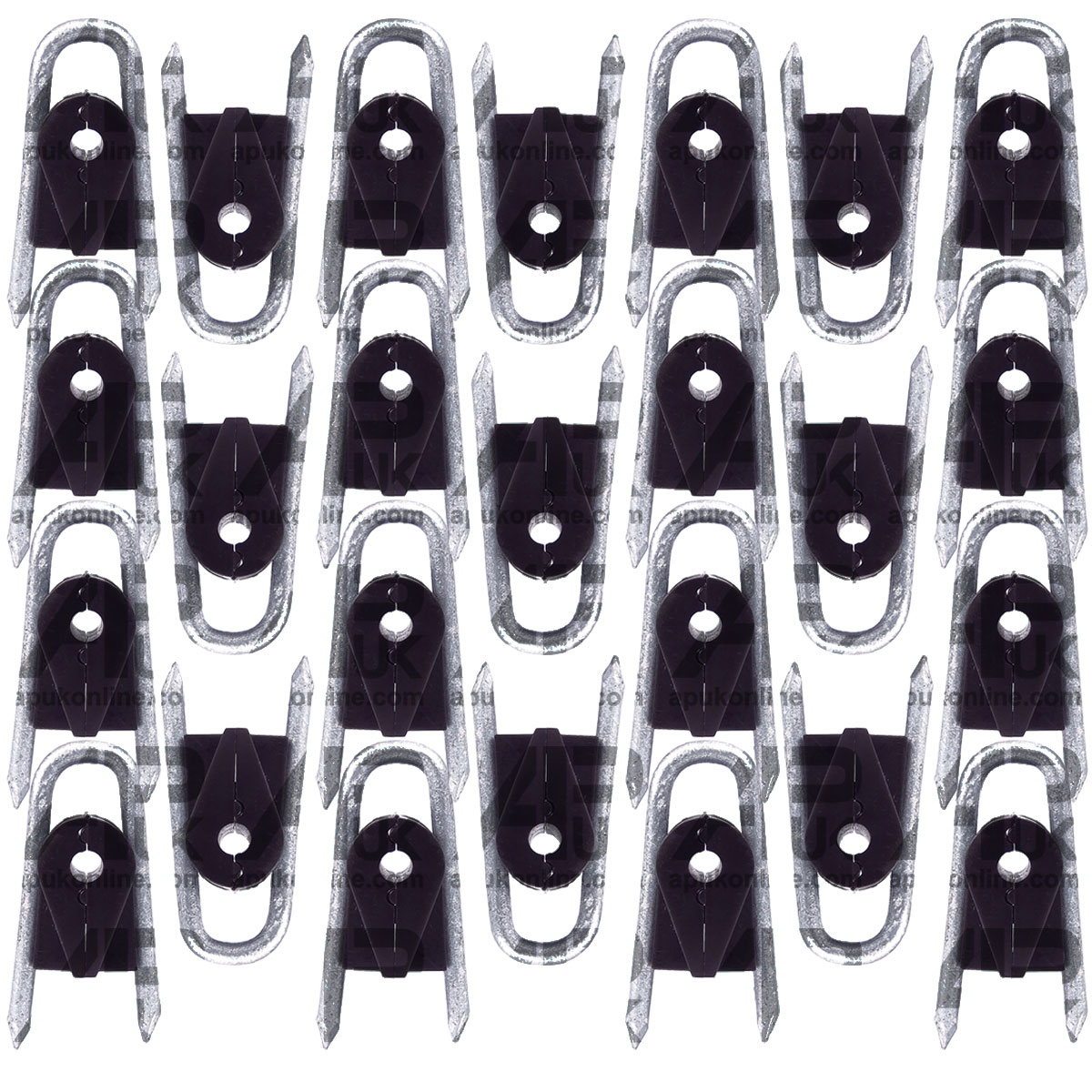 25x Electric Fence Staple on Insulators Poly Wire Rope tape Wood Post Galvanised