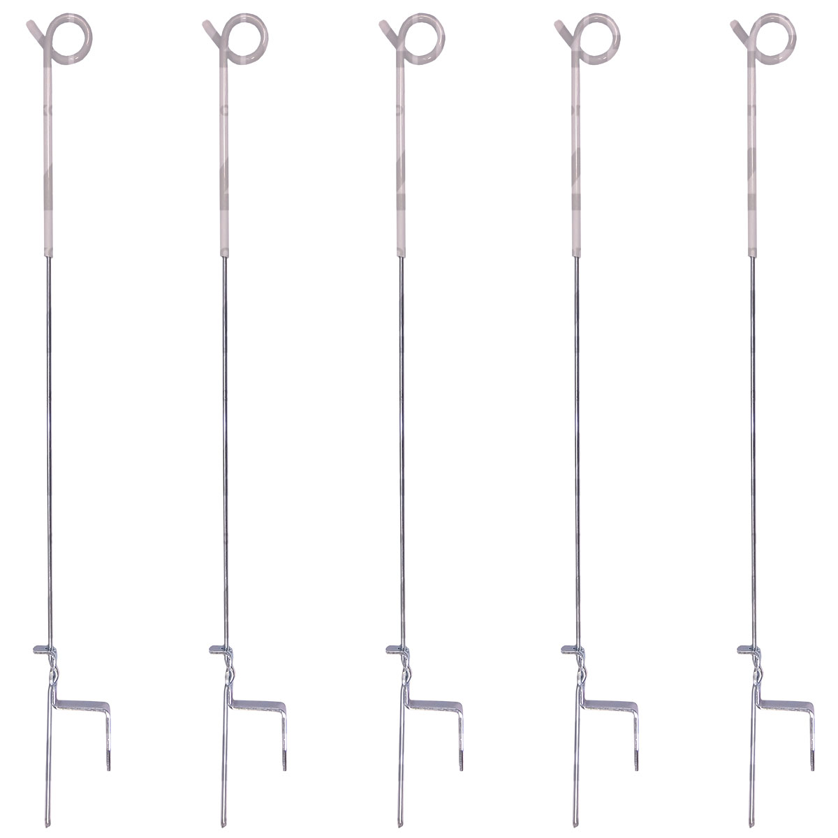 5x Electric Fence Pigtail Posts Stakes Steel 3ft Poly wire rope tape Insulators