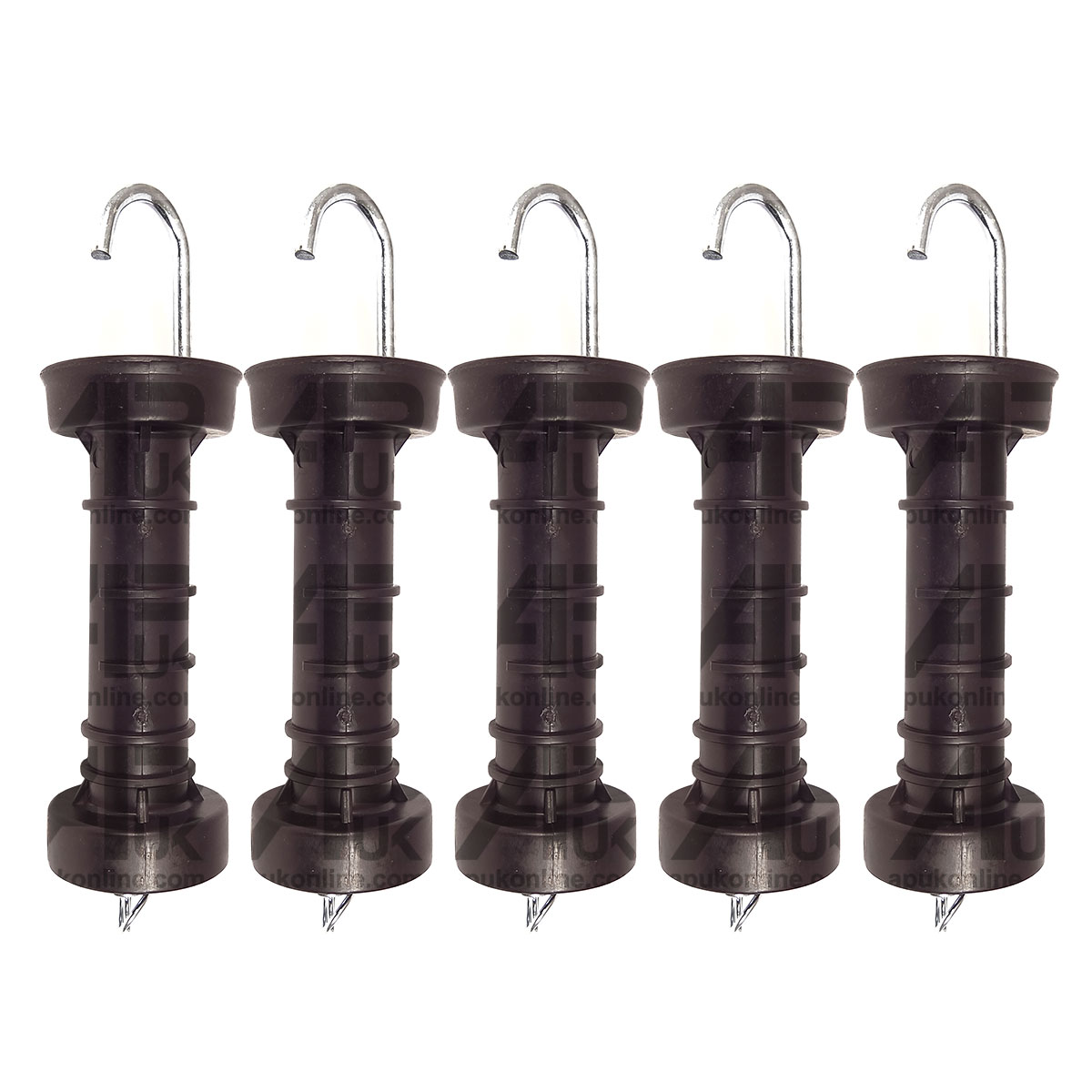 5x Heavy Duty Electric Fence Arch Hook Gate Handle &amp; Spring Inside Insulator
