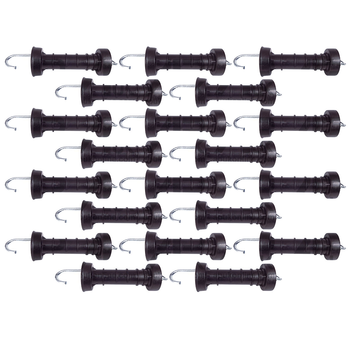 20 x Heavy Duty Electric Fence Arch Hook Gate Handle &amp; Spring Inside Insulator