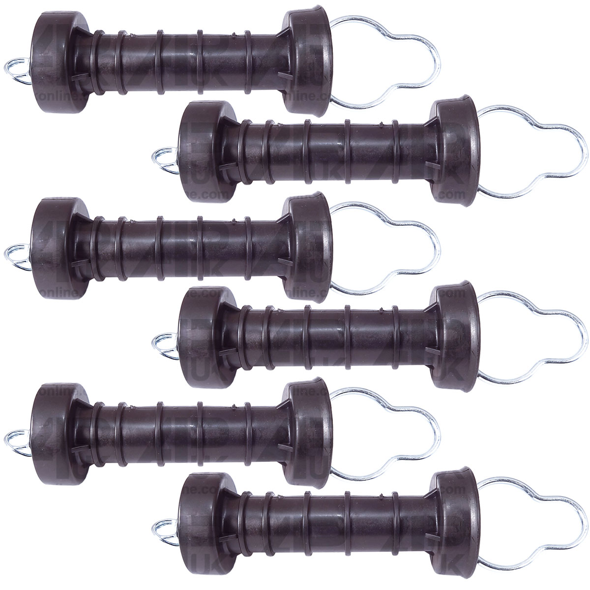 6x HD Electric Fence Loop Hook Gate Handle Spring Inside Insulator Fencing Poly