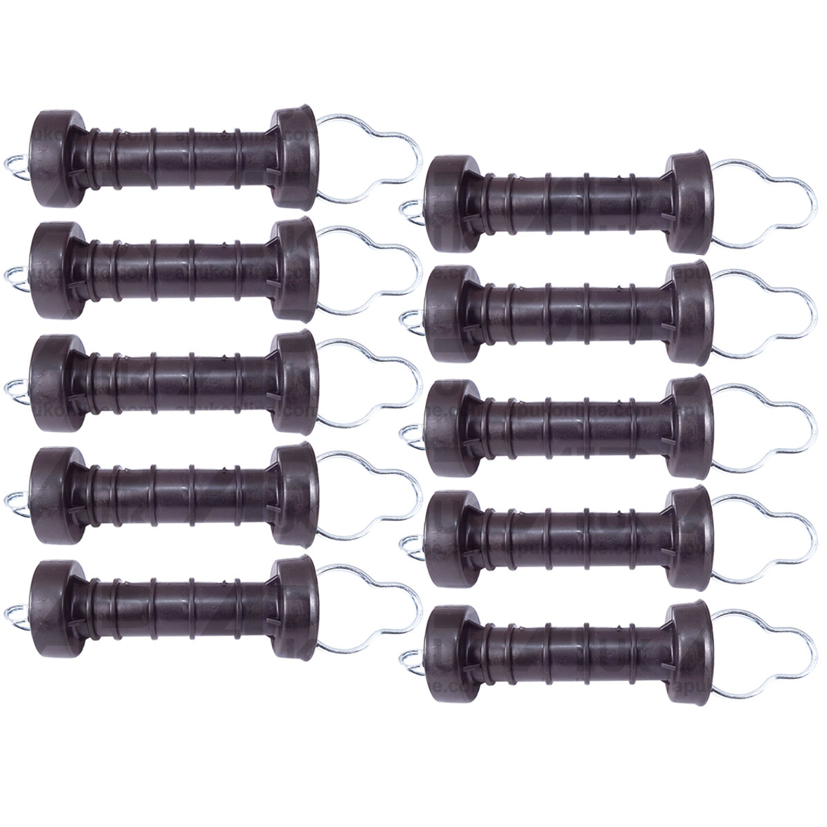 10 x HD Electric Fence Loop Hook Gate Handle Spring Inside Insulator Fencing NEW