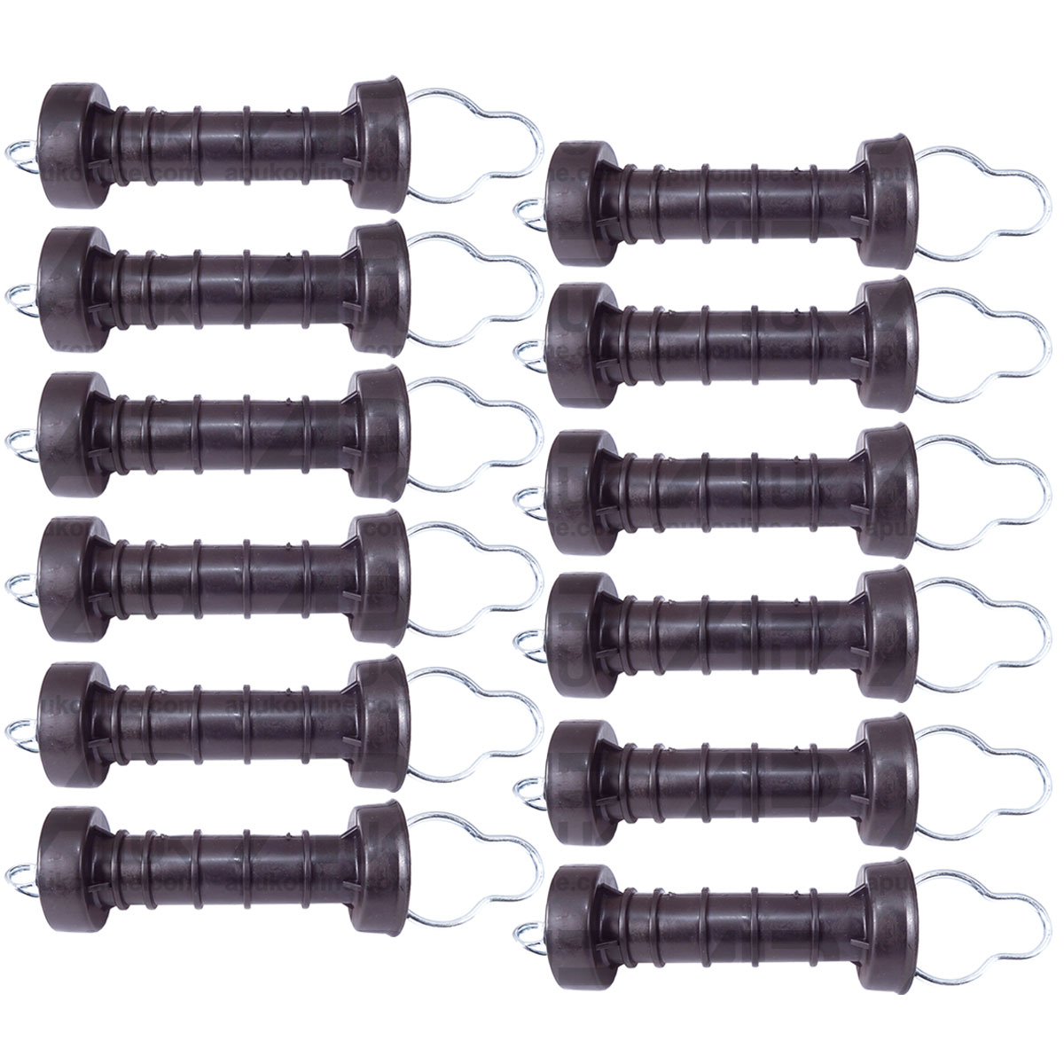 12 x HD Electric Fence Loop Hook Gate Handle Spring Inside Insulator Fencing NEW