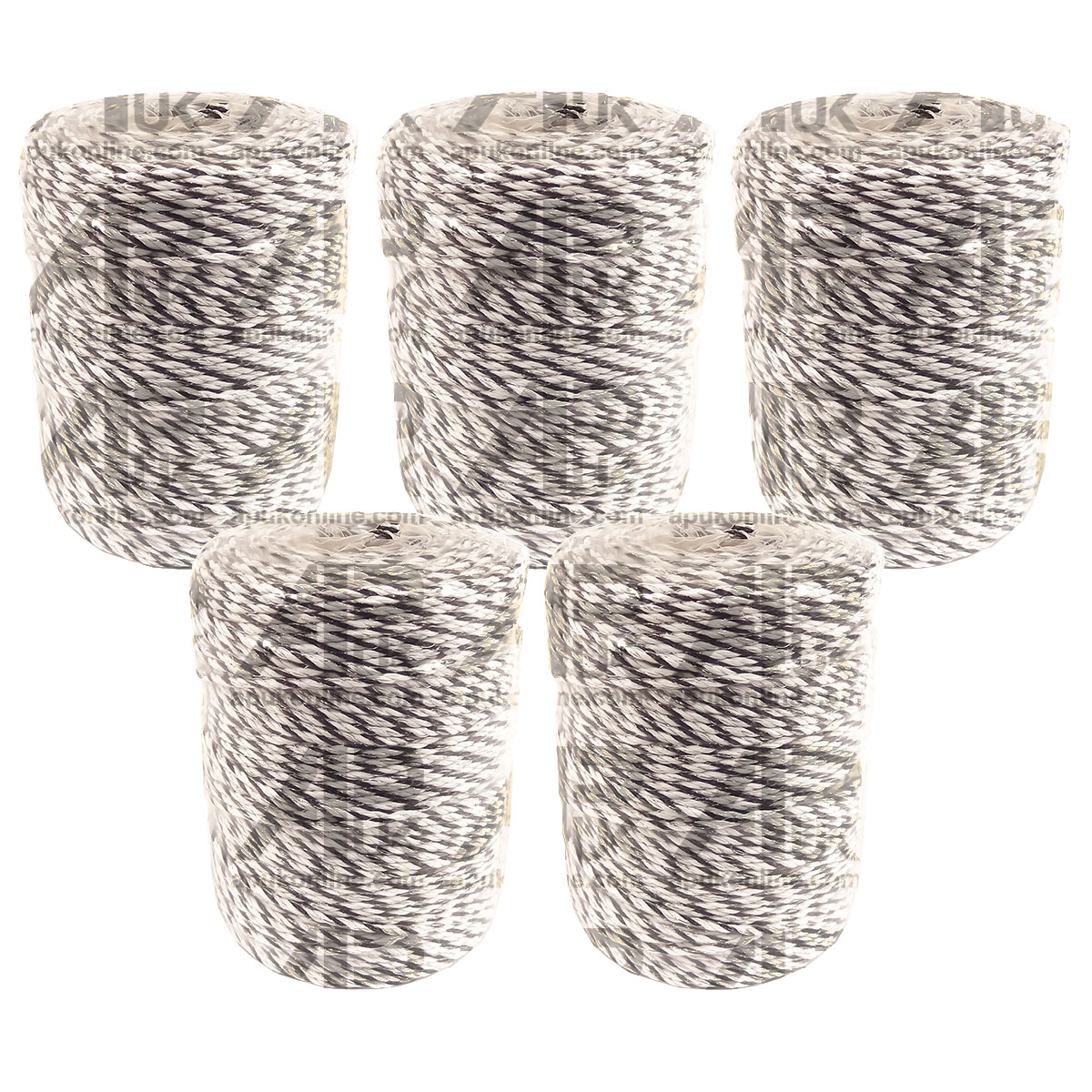 5 Rolls 200m x 3mm 9 Strand Electric Fence Polywire Poly Wire Fencing Energiser