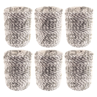 6 x Poly Wire 9 strands 9 X stainless steel 0.2mm Black + White