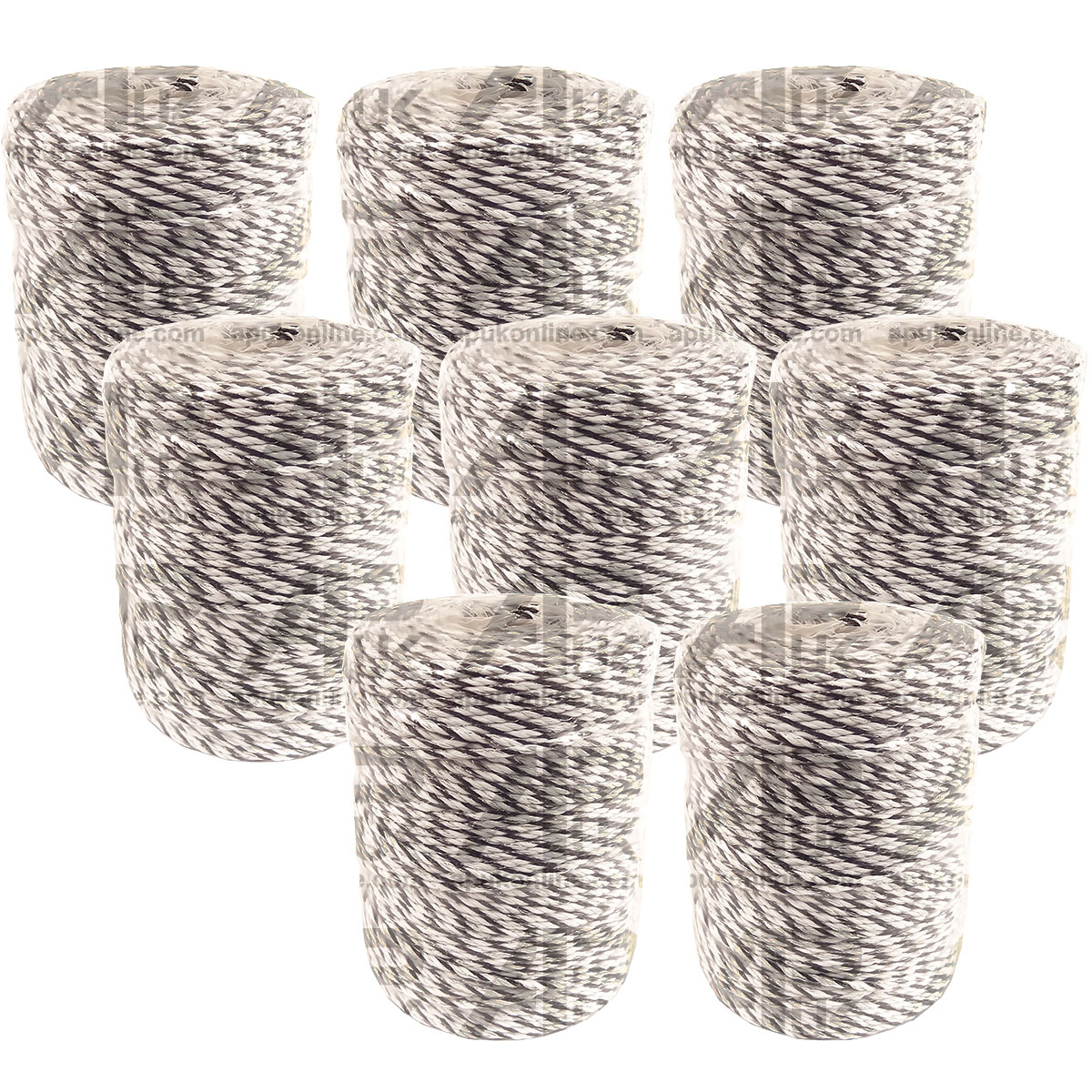 8 Rolls 200m x 3mm 9 Strand Electric Fence Polywire Poly Wire Fencing Energiser