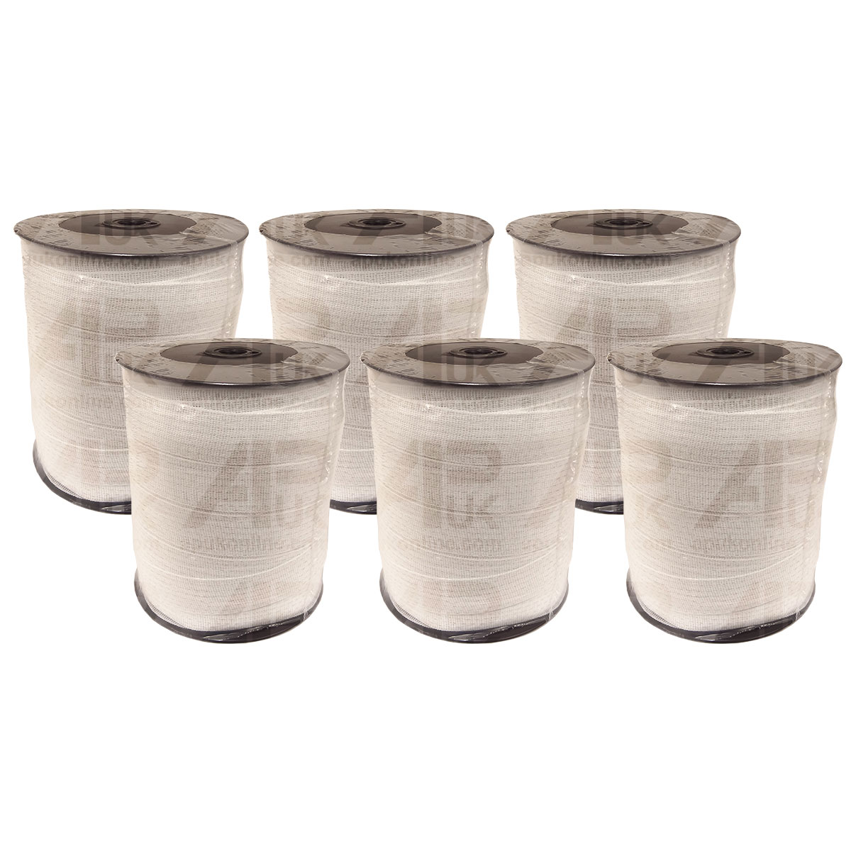 6x 200m x 40mm Electric Fence Poly tape Fencing Horse Pony White Paddock Ribbon