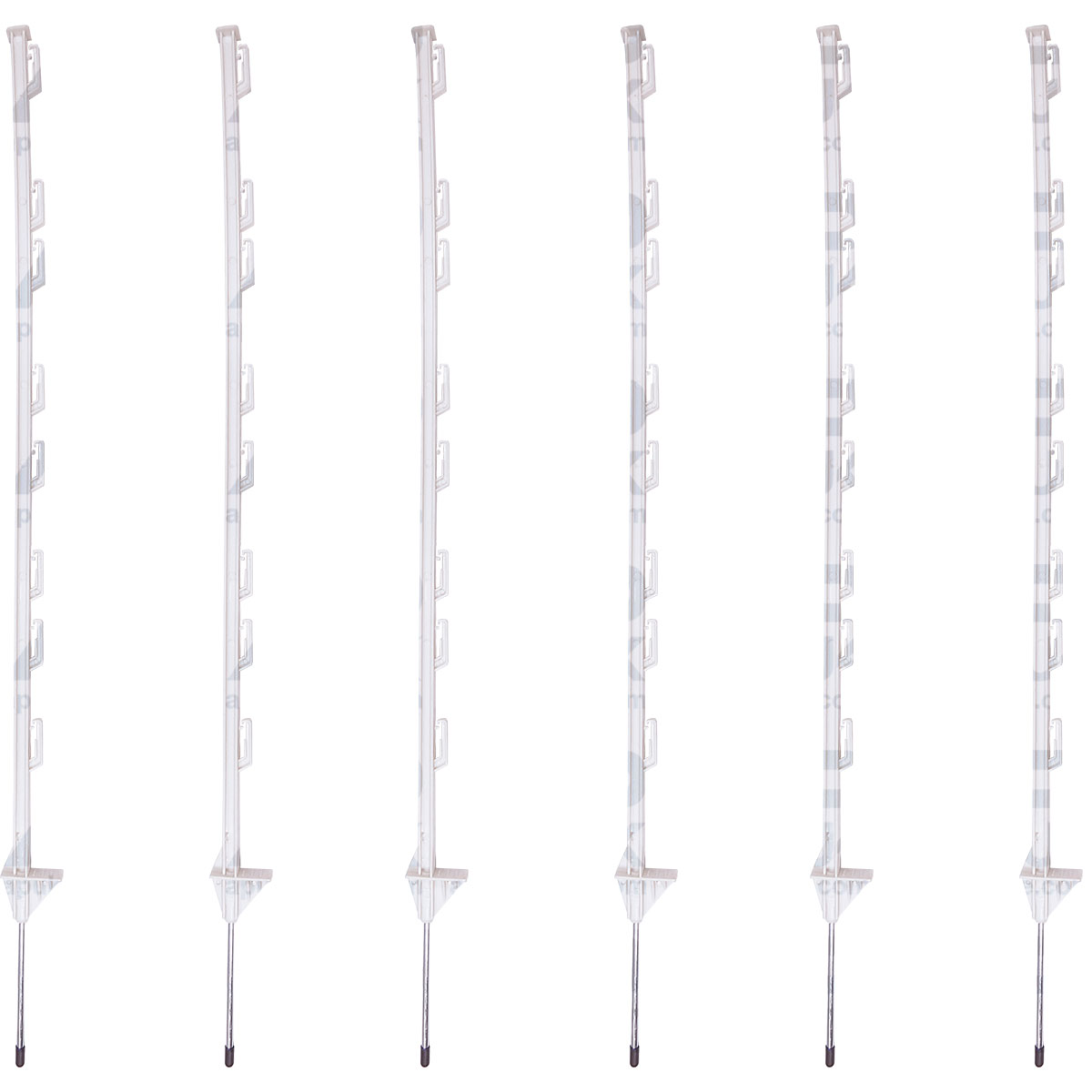 6x 4ft Electric Fence White Poly Posts Poles Stakes 4 Foot Horse Post Tape Wire