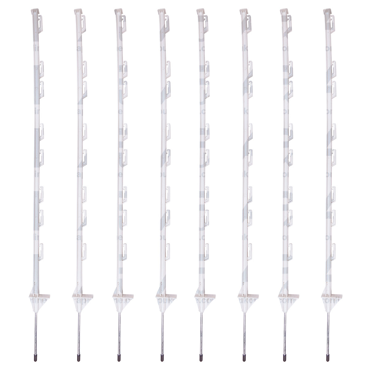 8x 4ft Electric Fence White Poly Posts Poles Stakes 4 Foot Horse Post Tape Wire