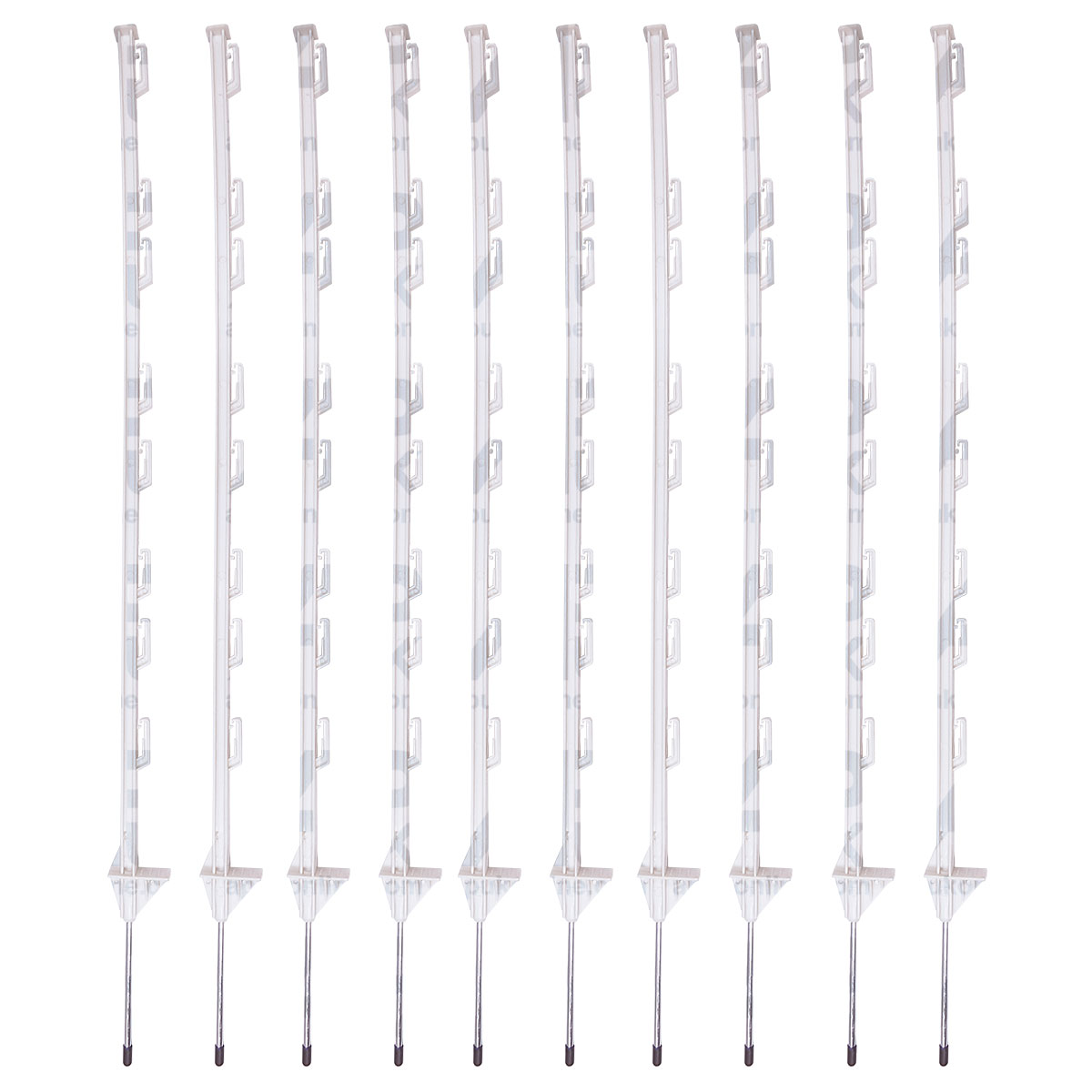 10 x 4ft Electric Fence White Poly Posts Poles Stakes 4 Foot Horse Post Tape NEW