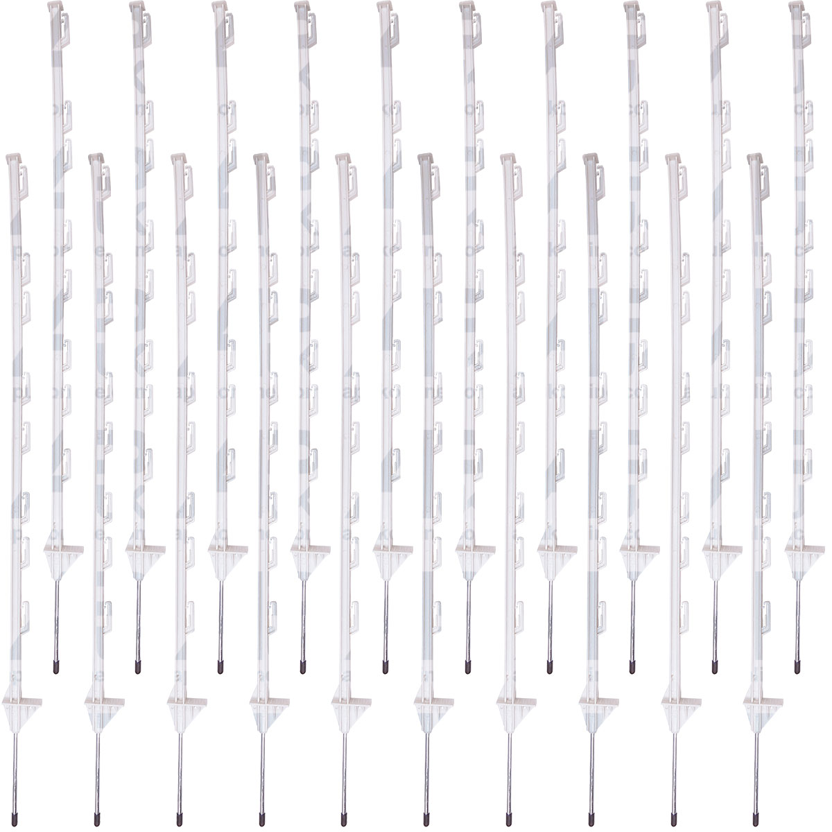 20 x 4ft Electric Fence White Poly Posts Poles Stakes 4 Foot Horse Post Tape NEW