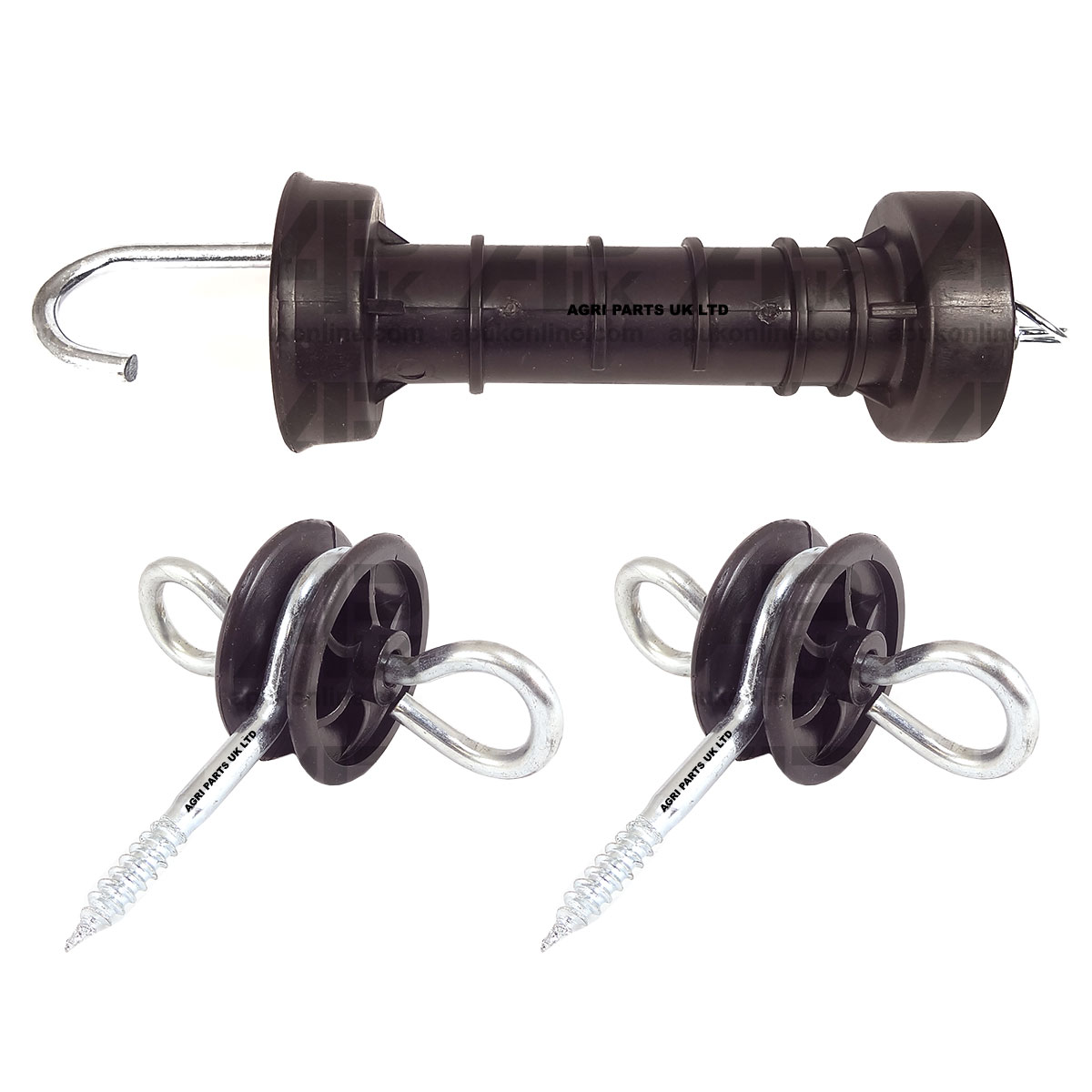 1x Electric Fence Gate Handle &amp; Insulators Kit Heavy Duty Pack Fencing Spring