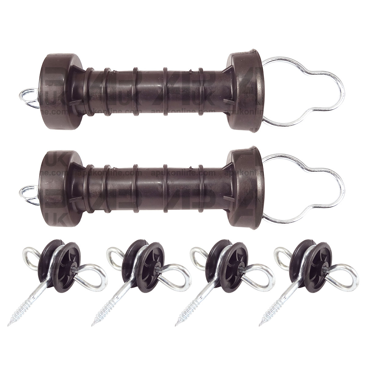 2x Electric Fence Loop Gate Handle and 4x Anchor Insulators Kit Heavy Duty NEW