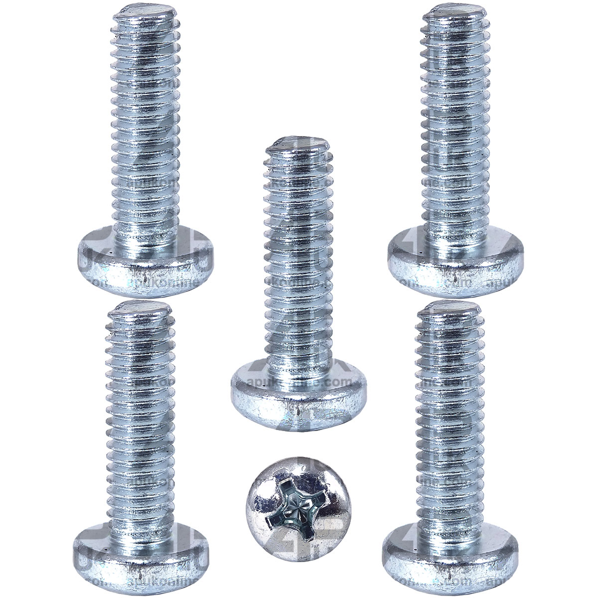 Pack of 5 M6 x 35mm Steel Pozi Pan Head Machine Screws Pozidrive Bolts Posi