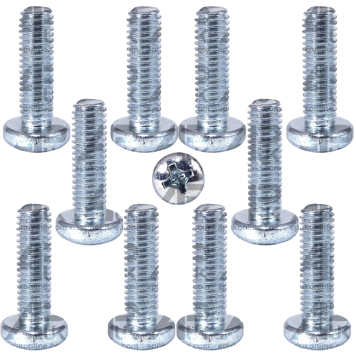 Pack of 10 M6 x 20mm Steel Pozi Pan Head Machine Screws Pozidrive Bolts Posi