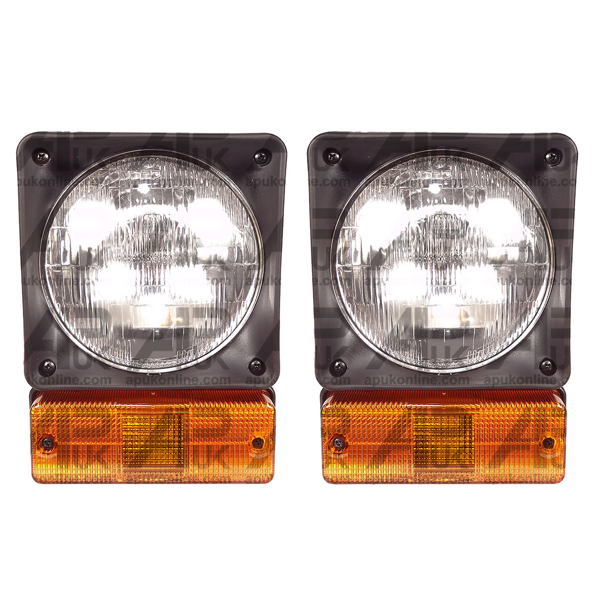 PAIR Front Headlight Head Lamp Light Unit Indicator SET for JCB 2CX 3CX 4CX