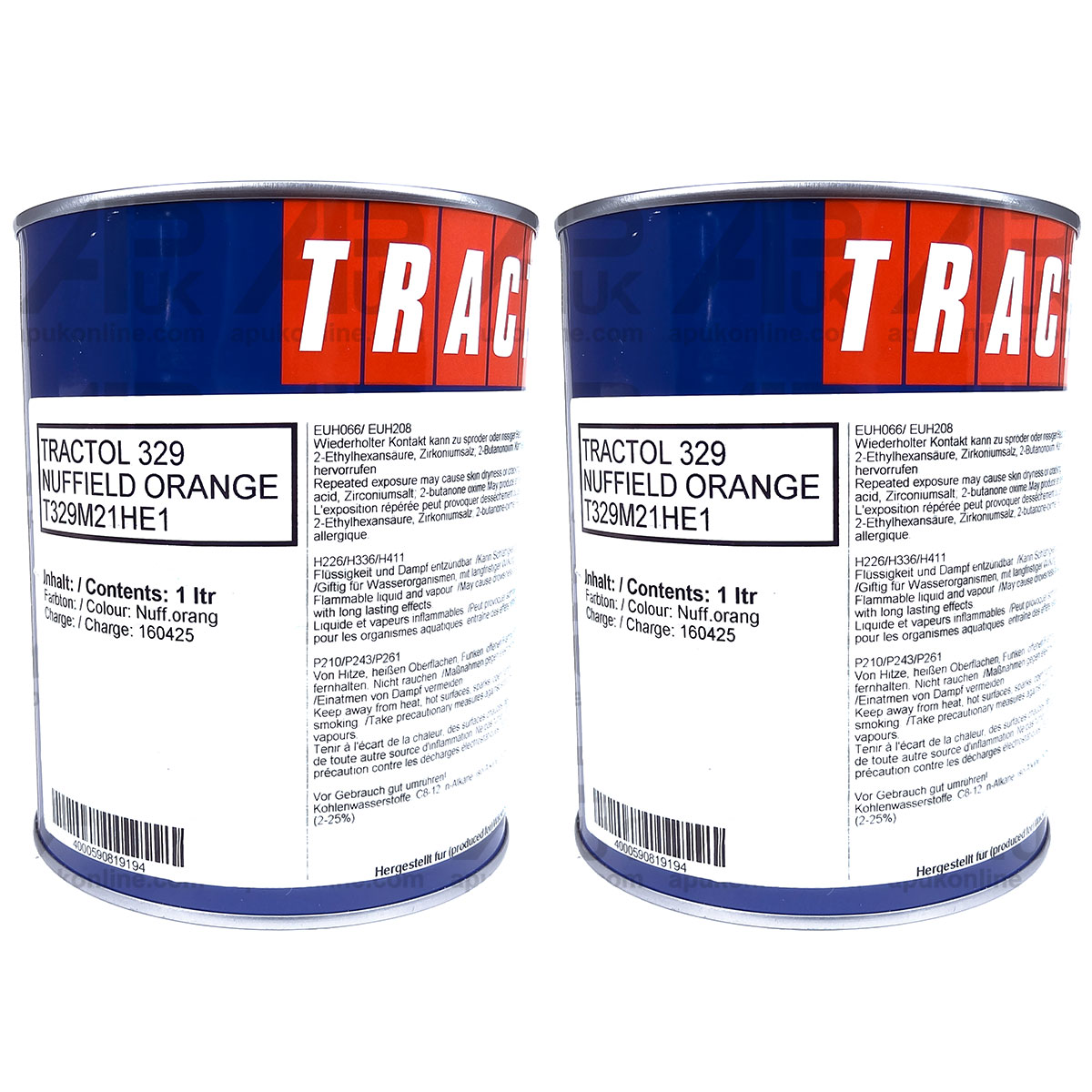 2 Litre Ltr Tin Nuffield 10/42 3/42 3/45 3DL 4/65 Tractor Orange Paint Tractol