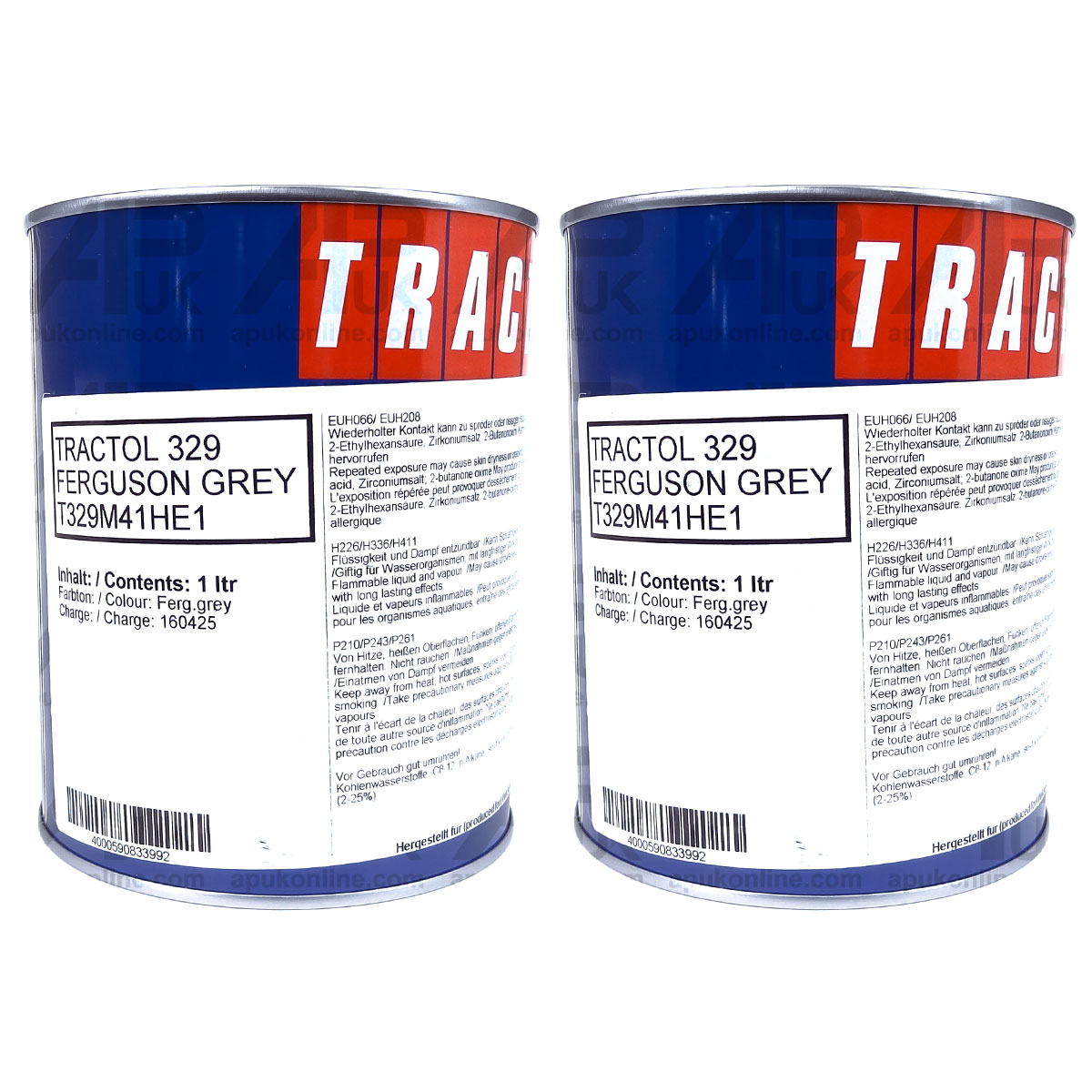 2 Litre Tractol Light Grey Gray Enamel Paint for Massey Ferguson 35 FE35 Tractor