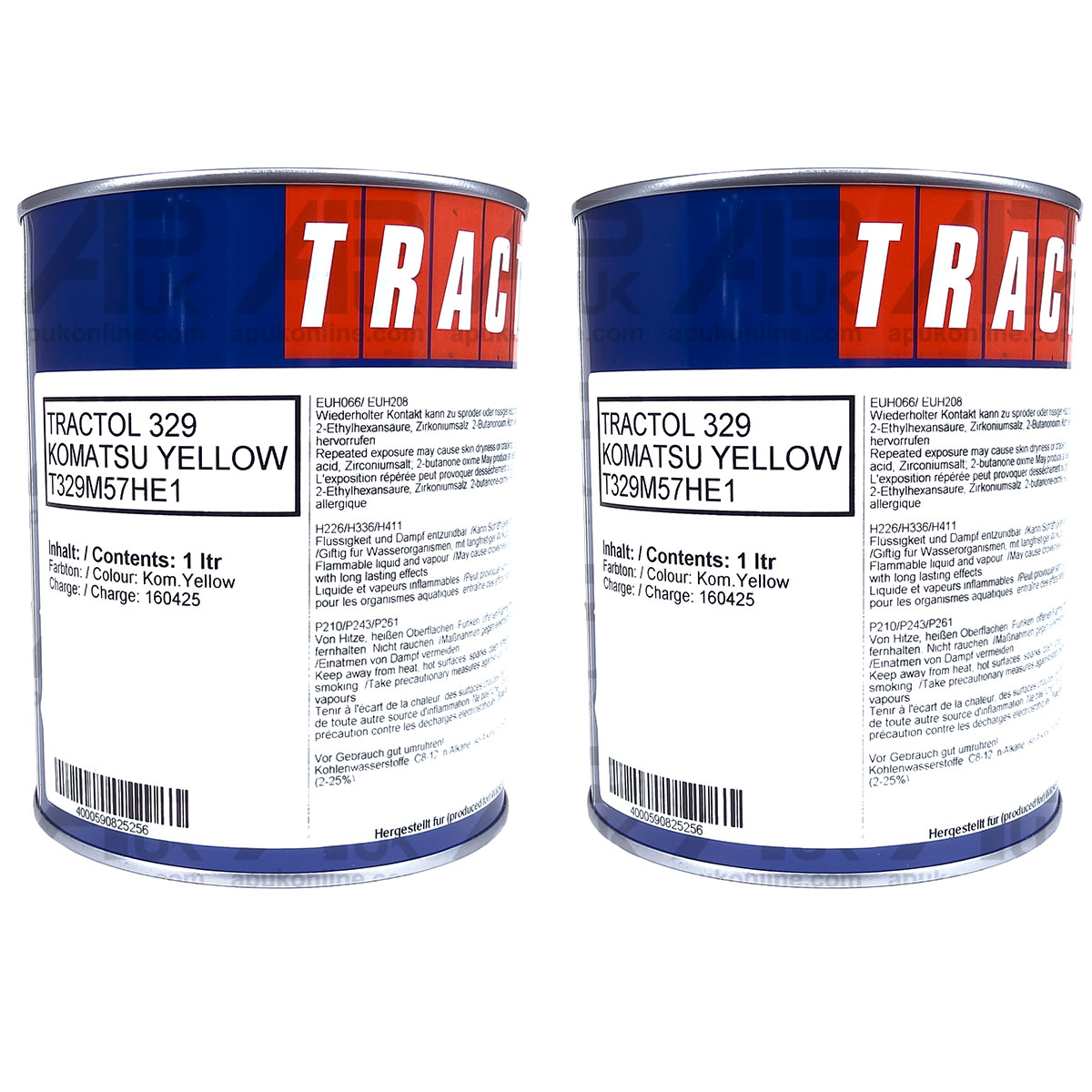 2 Litre Ltr Yellow Enamel Paint Tractol for Komatsu Mini Digger Excavator