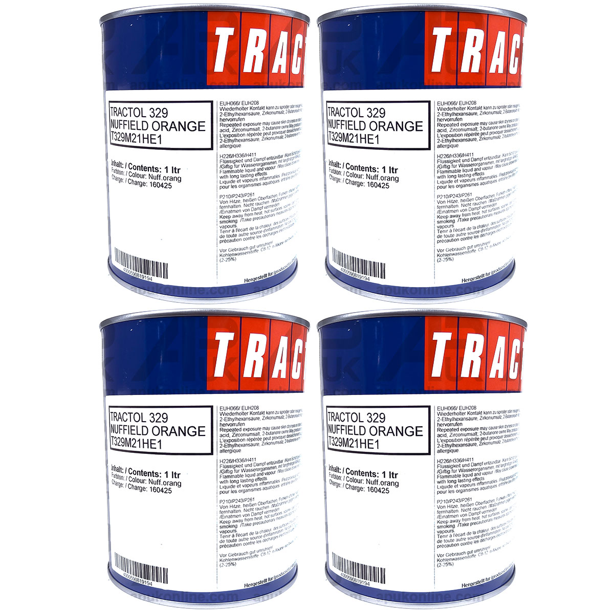 4 Litre Ltr Nuffield 10/42 3/42 3/45 3DL 4/65 Tractor Orange Paint Tractol