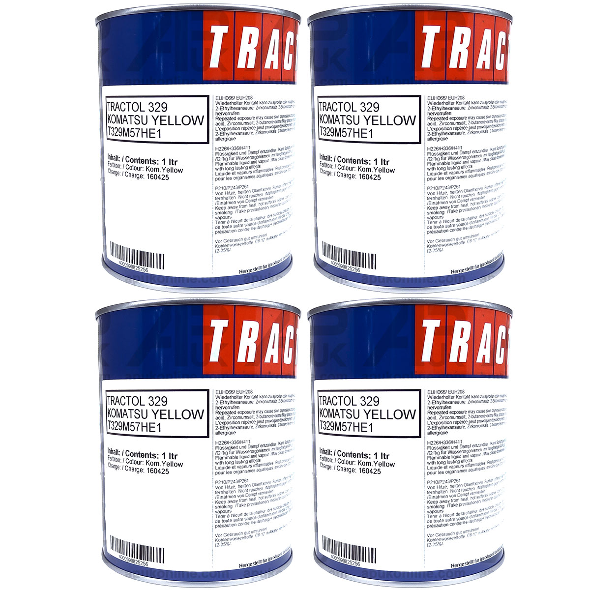 4 Litre Ltr Yellow Enamel Paint Tractol for Komatsu Mini Digger Excavator