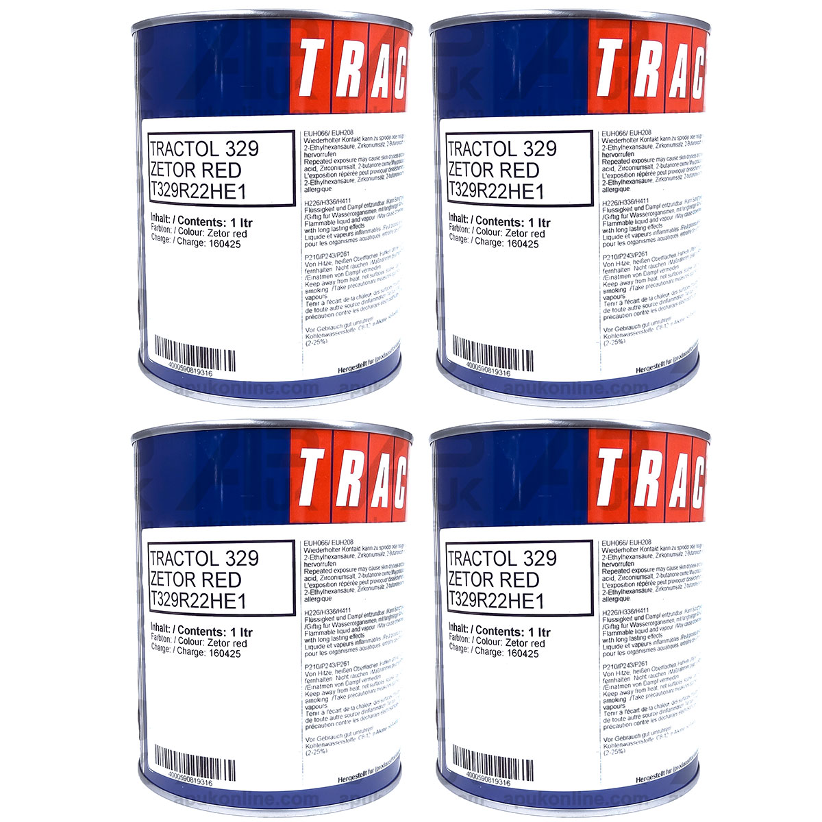 4 Litre Ltr Zetor UR1 Tractor Red Enamel Paint Tractol also for RedRock Trailer