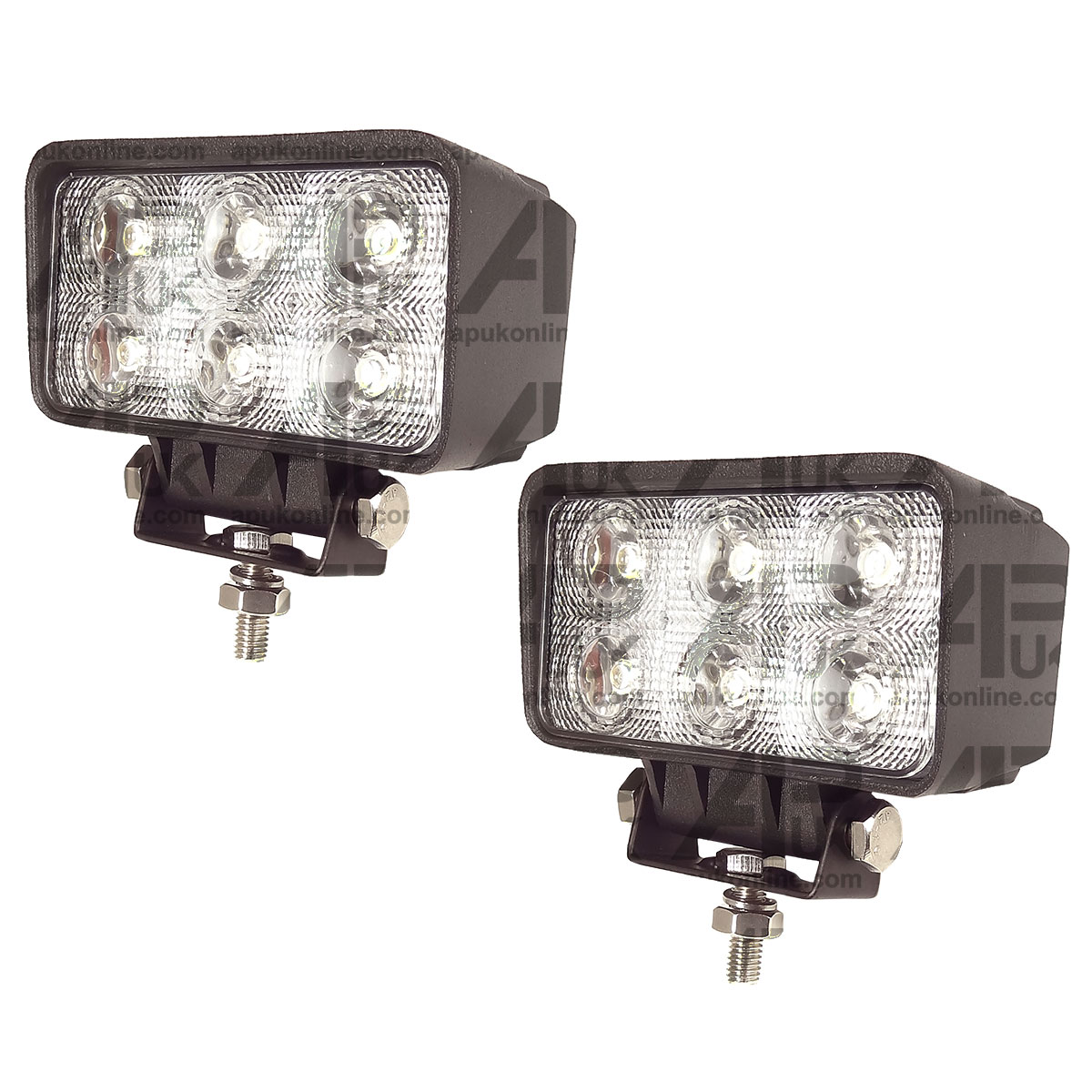 PAIR 18W Rectangle LED Work Light Lamp Flood Beam Car Truck Boat ATV Quad 12-24V