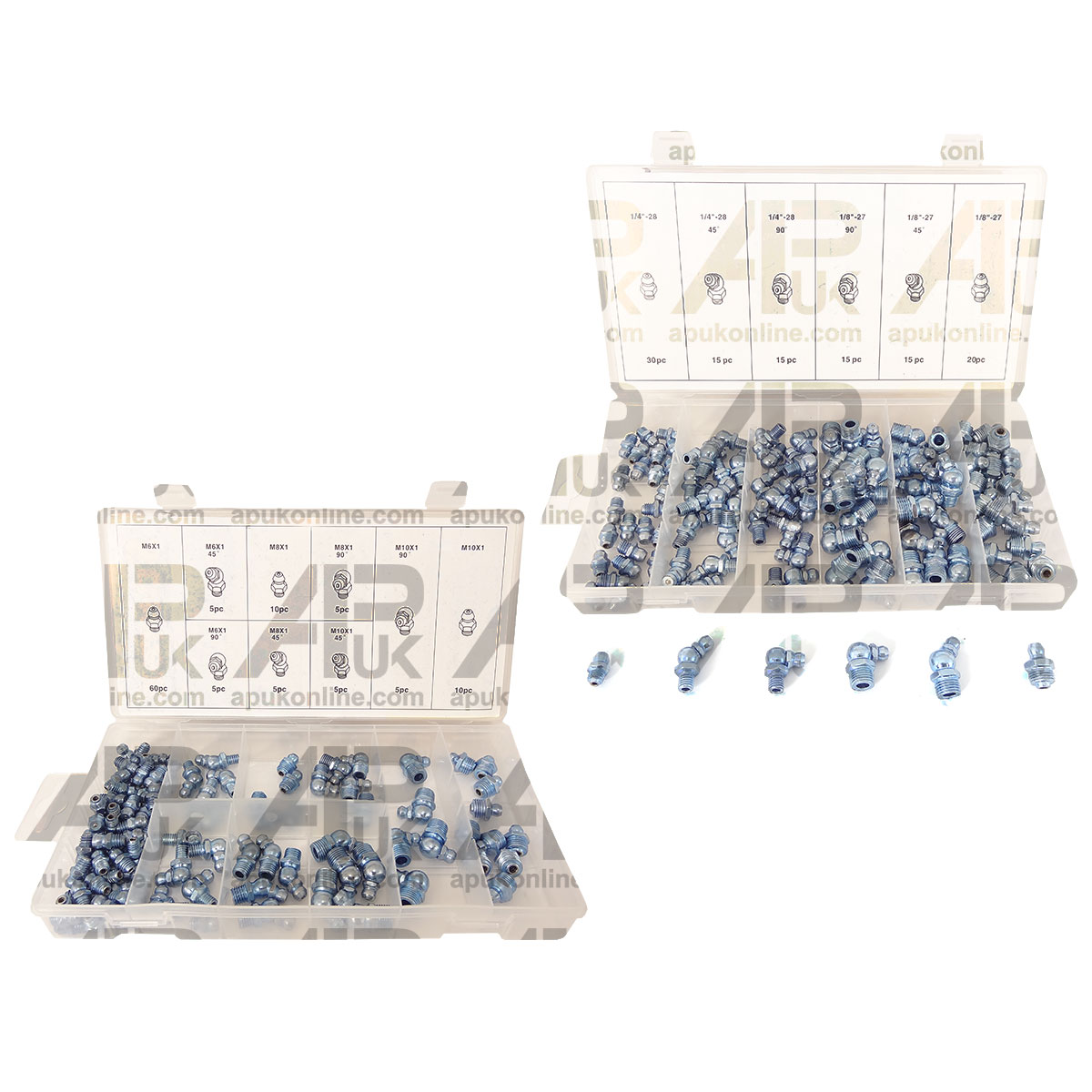 Box of Imperial & Metric Grease Nipple Assortment Pack 220pcs Kit Set Assorted