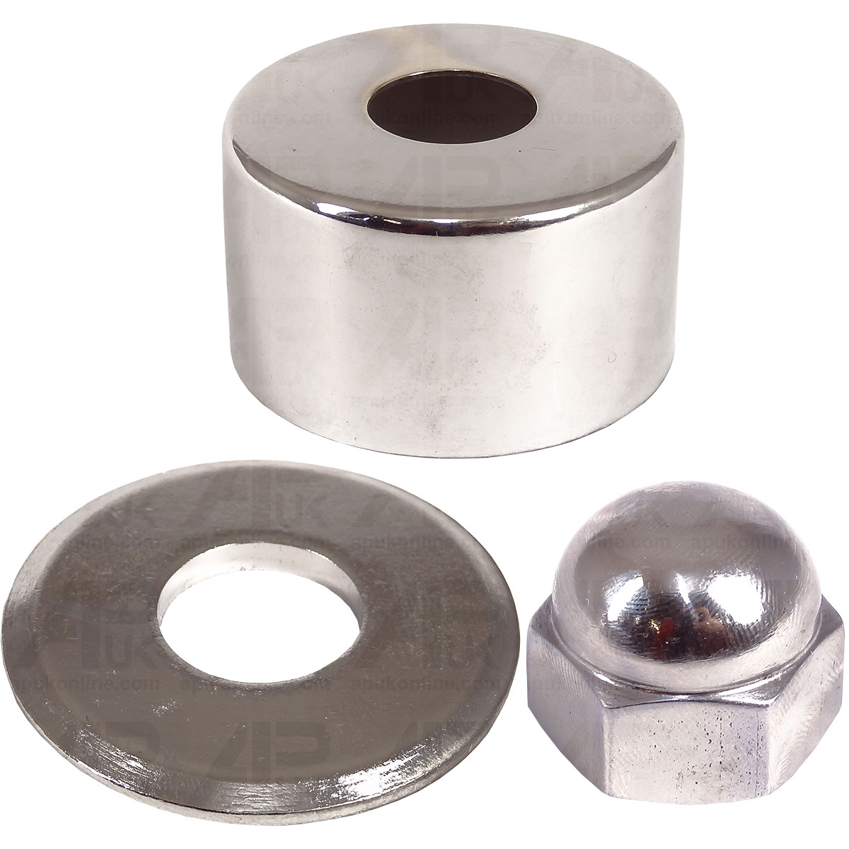 Steering Wheel Column Chrome Guard Nut &amp; Washer for Massey Ferguson FE35 Tractor