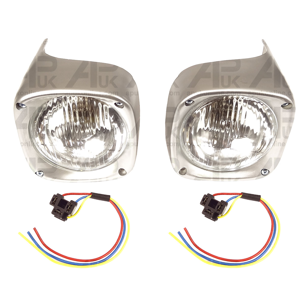 Headlight Lamp Kit RH &amp; LH c/w Cowls &amp; Wiring Plug for Massey Ferguson Tractor