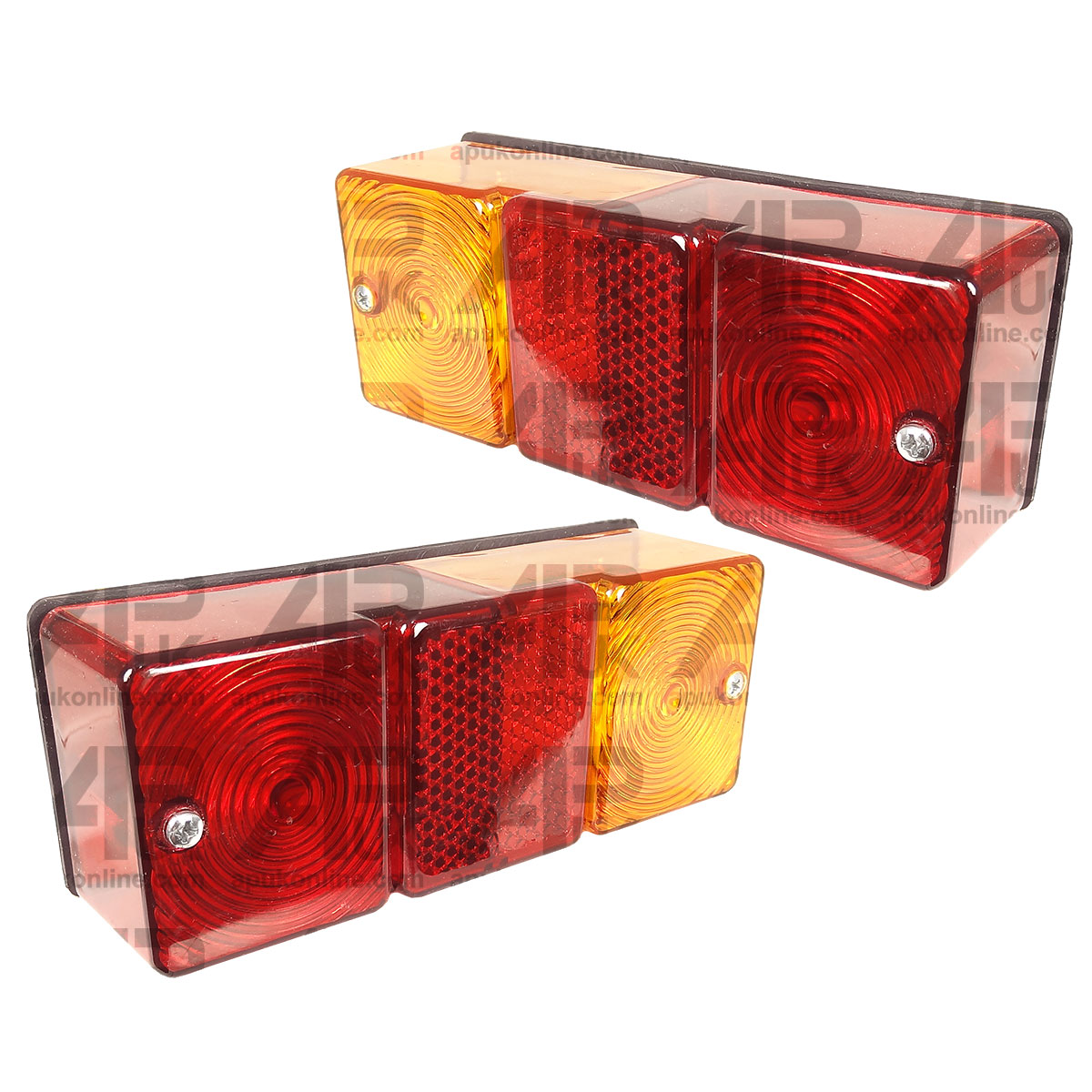 2x Oblong Rear Trailer Light 12V Stop Tail Brake Lamp Indicator Reflector Bulbs