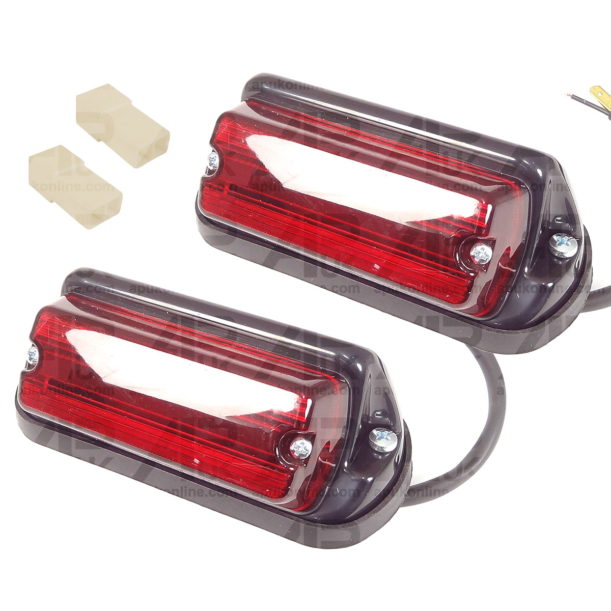 Pair of Rear Side Lights Lamp Square Fender for Massey Ferguson 135 148 Tractor