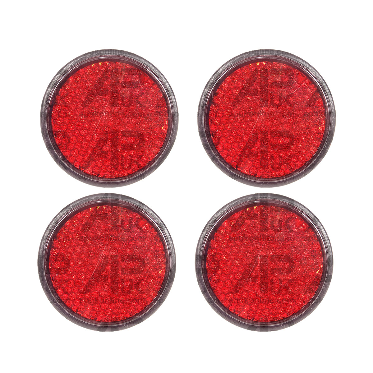 4x Round Red Reflector Bolt on Motorcycle Bicycle Boat Tractor Van ATV Trailer