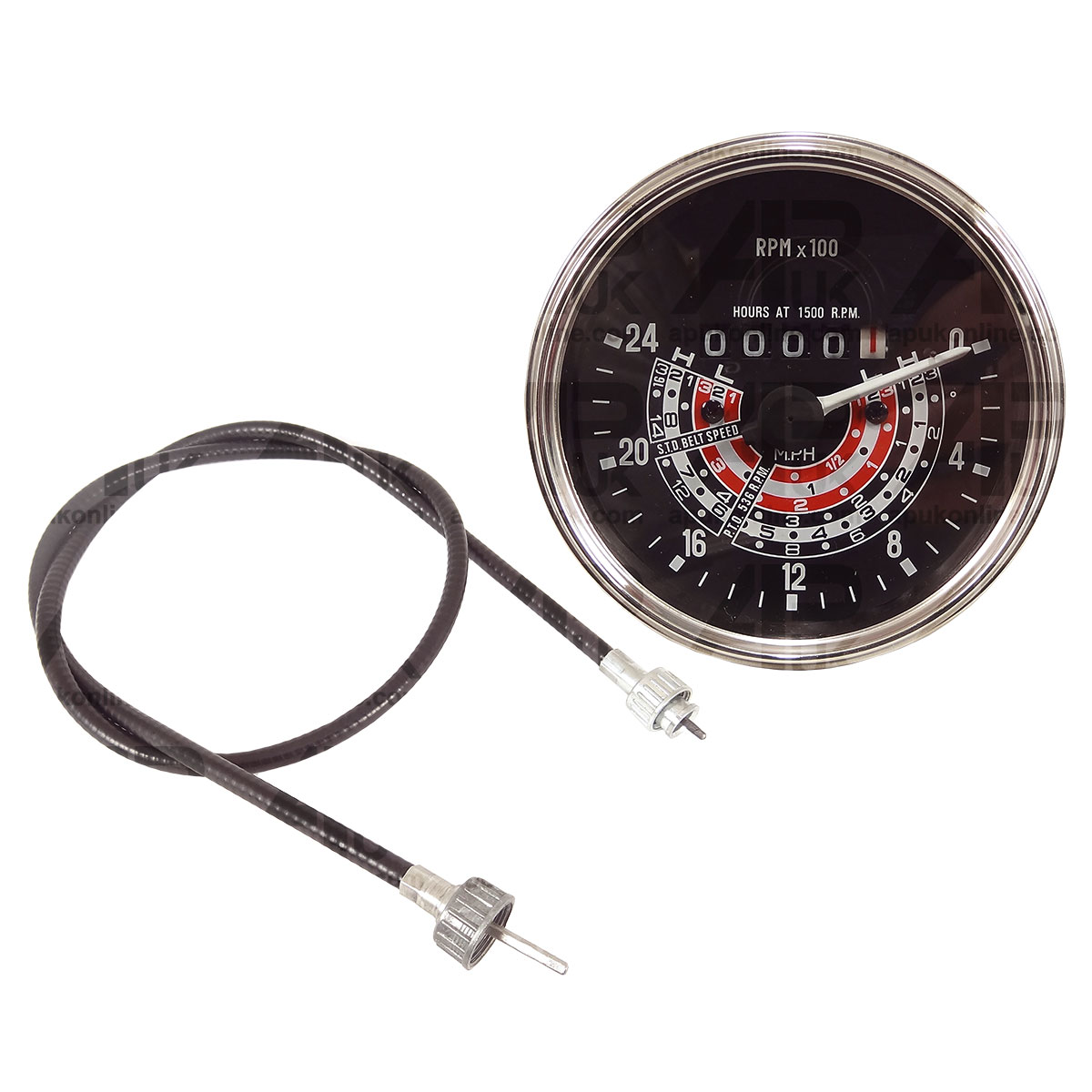 TVO Tachometer Rev Gauge &amp; Tacho Cable for Massey Ferguson 35 135 Petrol Tractor