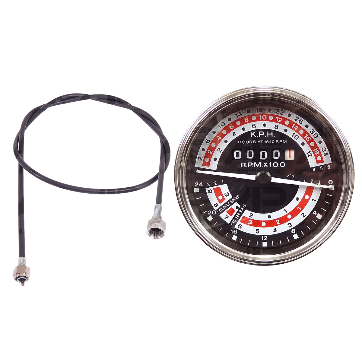 Tachometer &amp; Tacho Cable for Massey Ferguson 165 168 178 188 Multi-Power Tractor